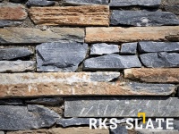 Натуральный камень для фасада RKS SLATE Rusty Black Quartz Strips